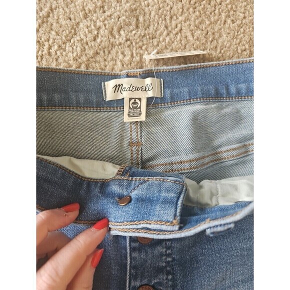 Madewell 10" High-Rise Skinny Jeans Button-Front TENCEL Denim Size 31 NEW $135 - Picture 3 of 9